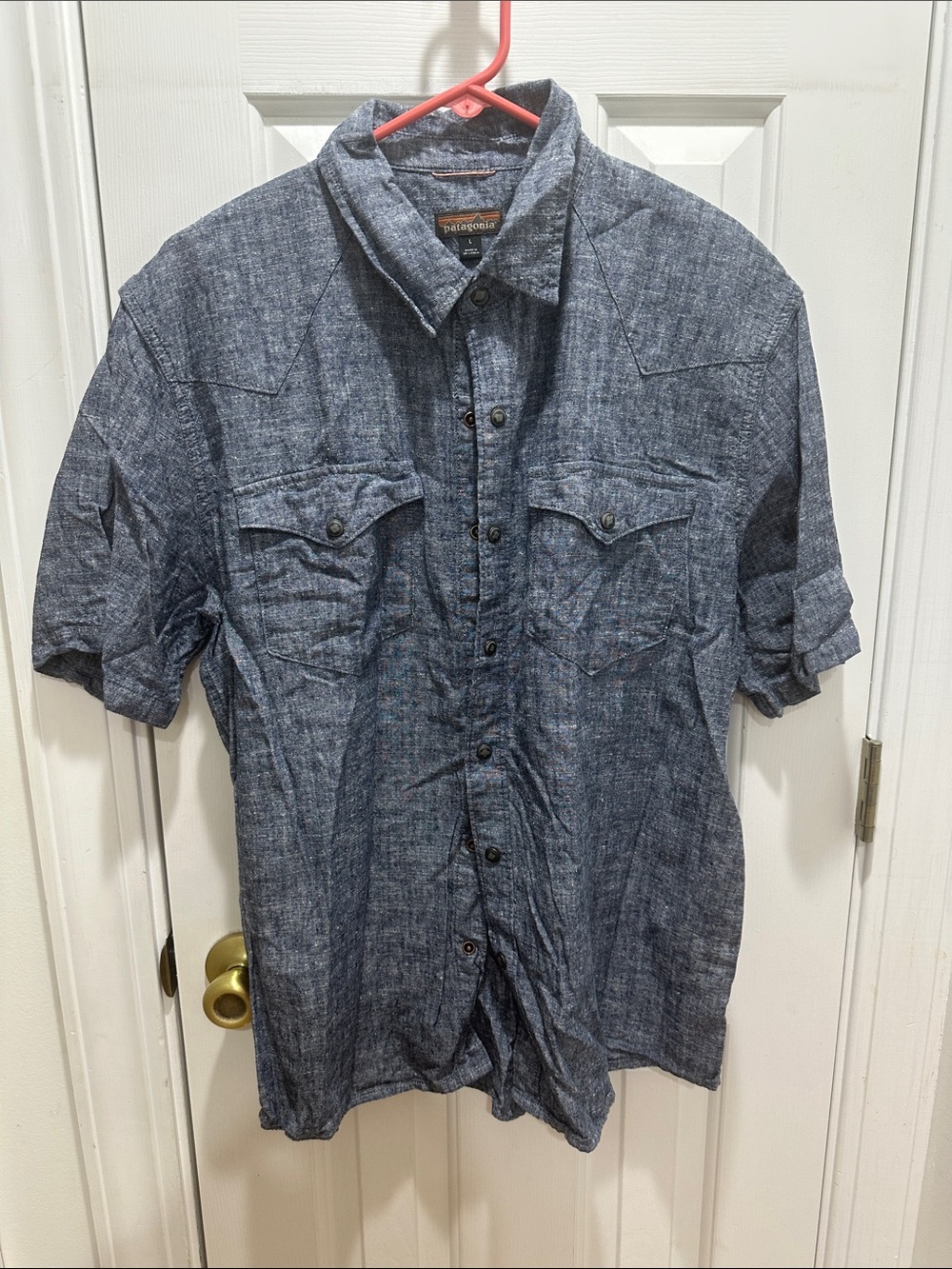 Patagonia Men's Slate Blue Short-Sleeve Button-Down Shirt